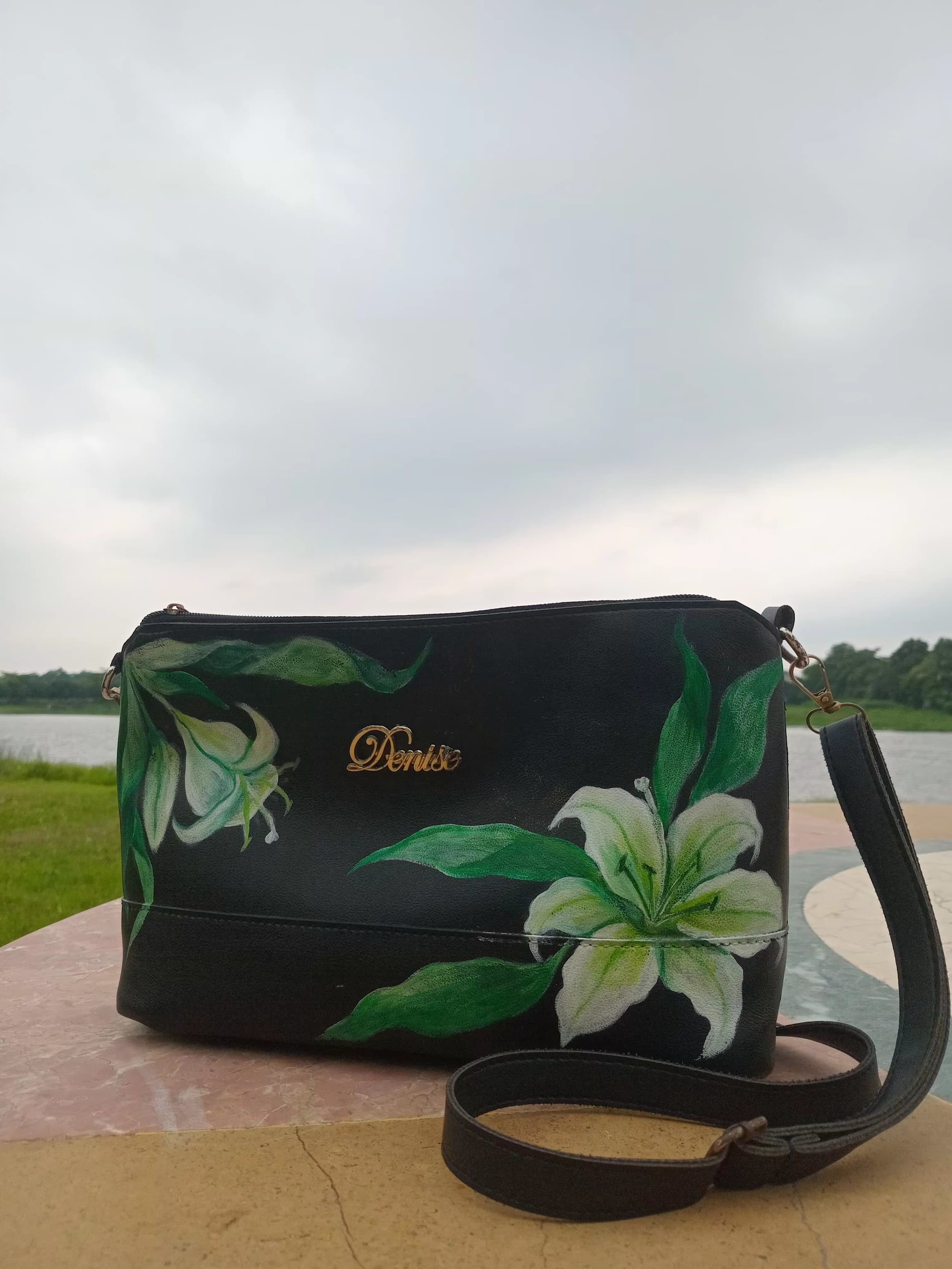Hand Painted Lily Crossbody Bag thumbnail 3