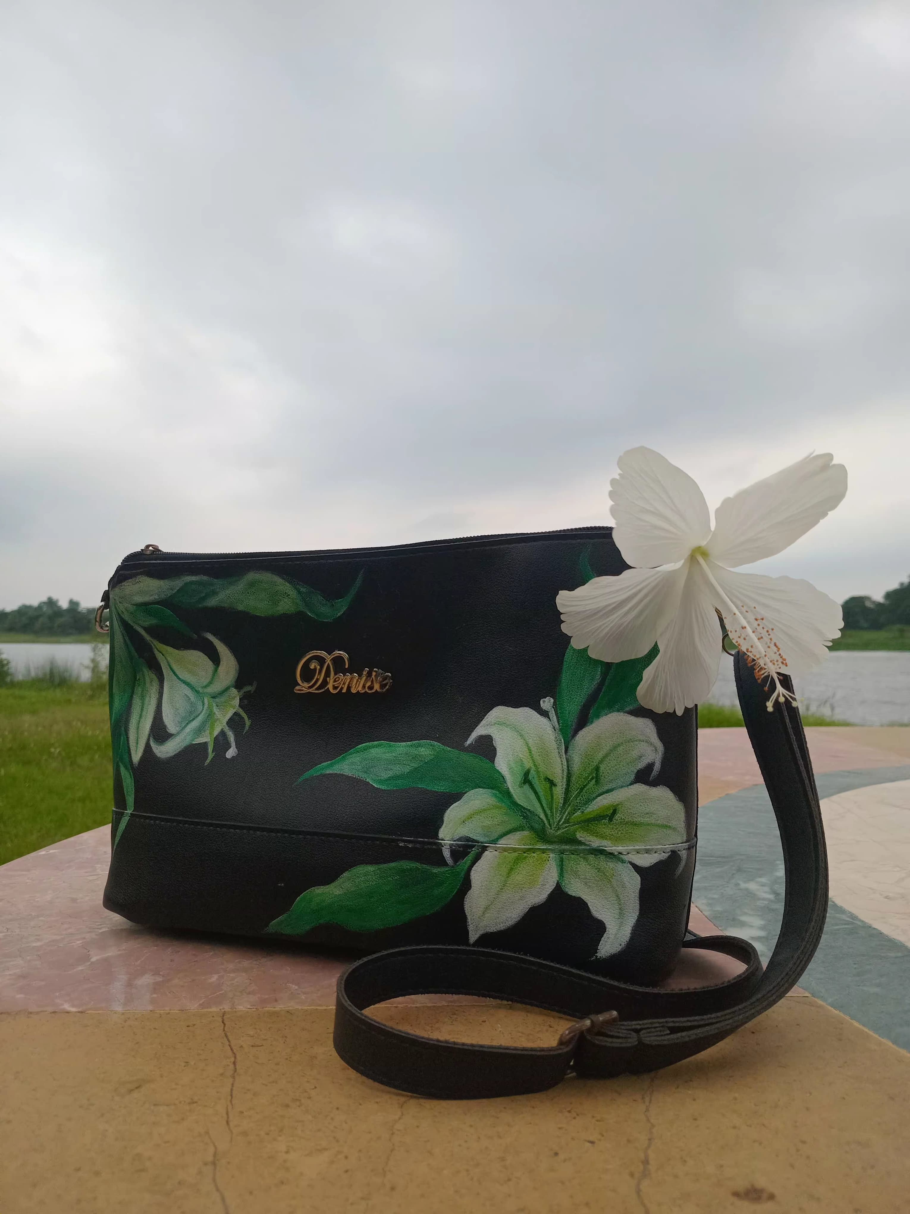 Hand Painted Lily Crossbody Bag thumbnail 4