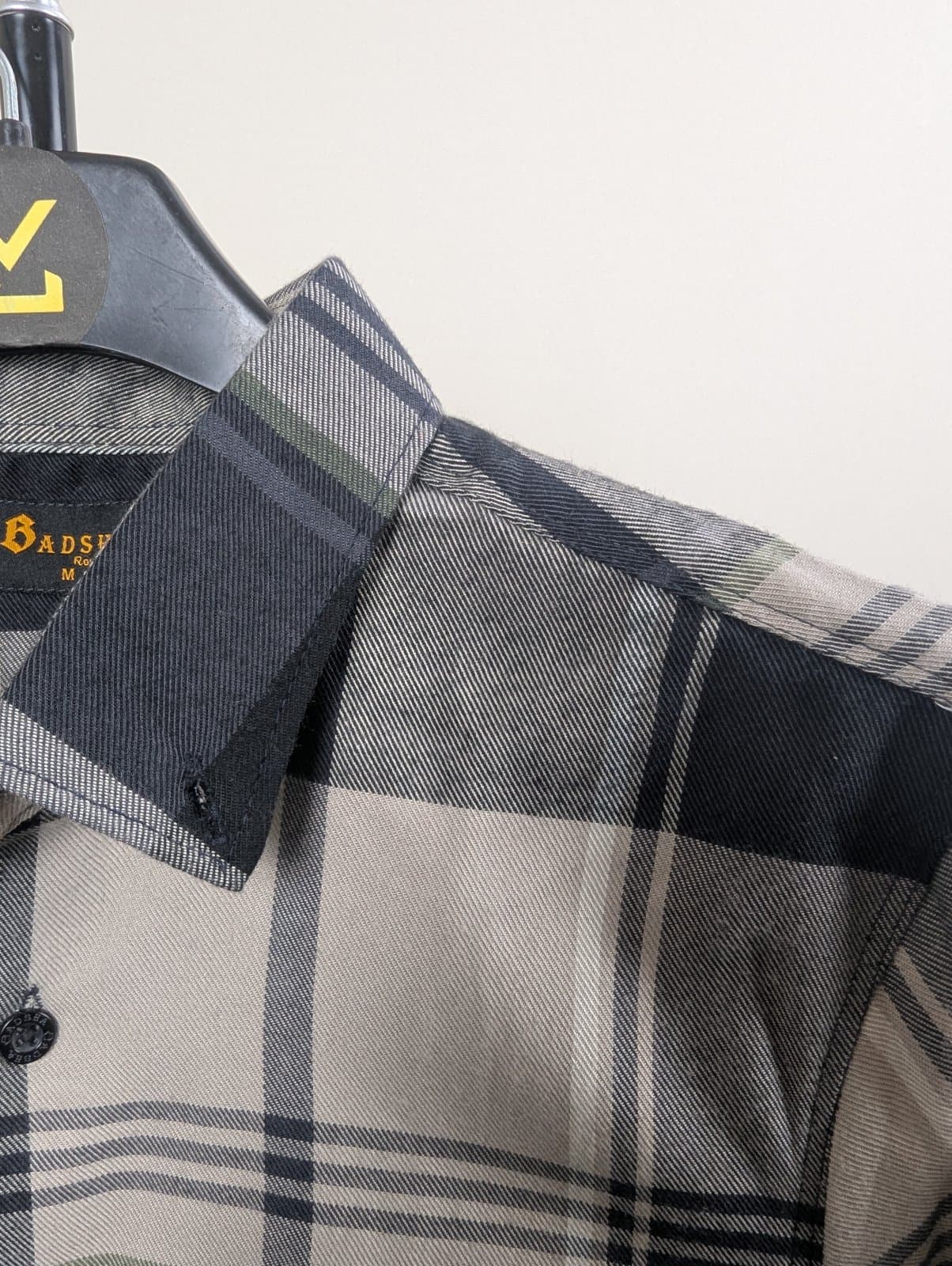 Slim Fit Beige & Black Check Shirt | Premium Cotton Blend | Full Sleeve thumbnail 2