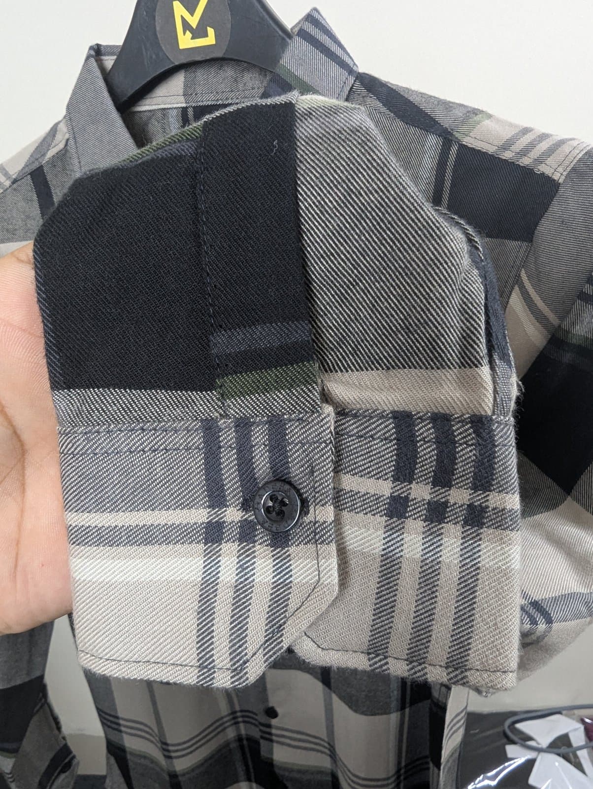 Slim Fit Beige & Black Check Shirt | Premium Cotton Blend | Full Sleeve thumbnail 3