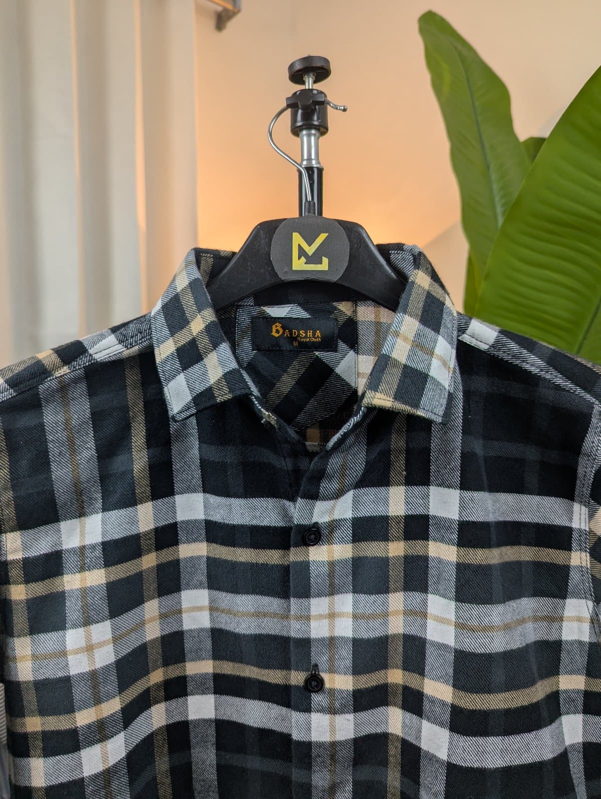 Slim Fit Brown, Black & Gray Check Shirt | Premium Cotton Blend | Full Sleeve