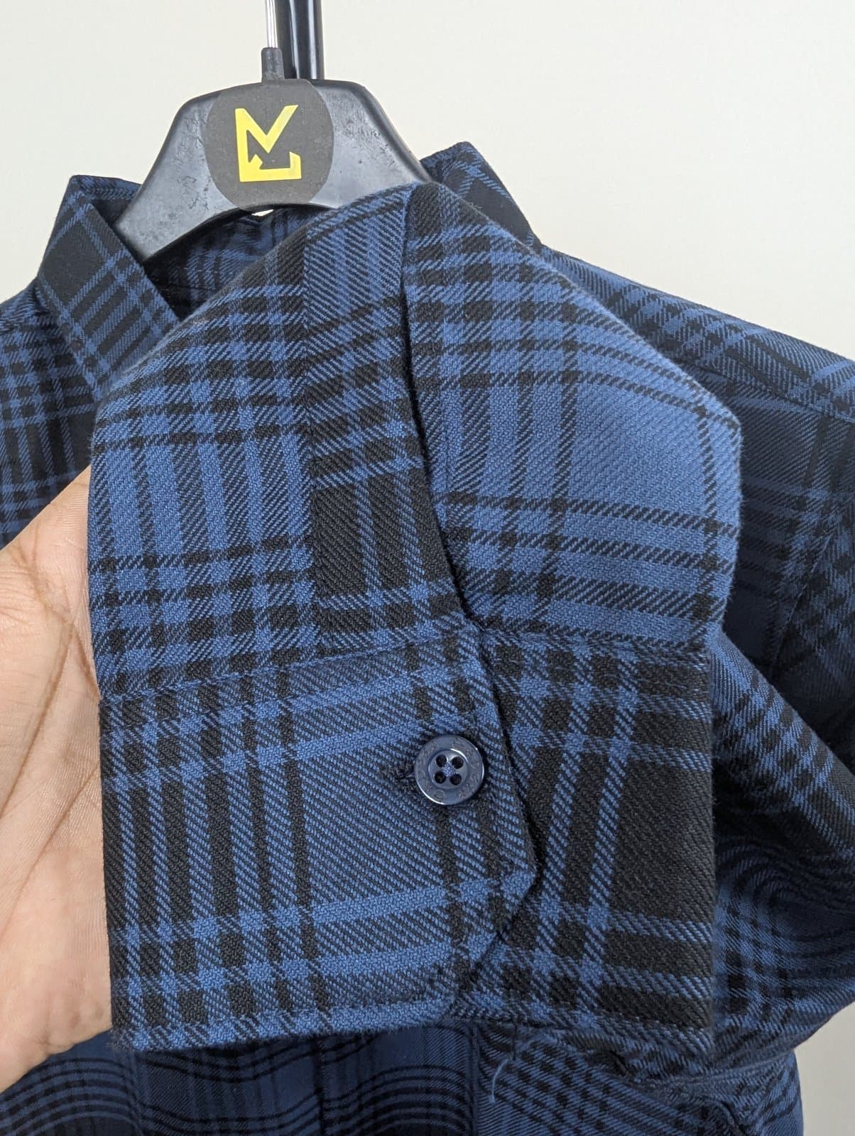 Slim Fit Blue & Black Check Shirt | Premium Cotton Blend | Full Sleeve thumbnail 3