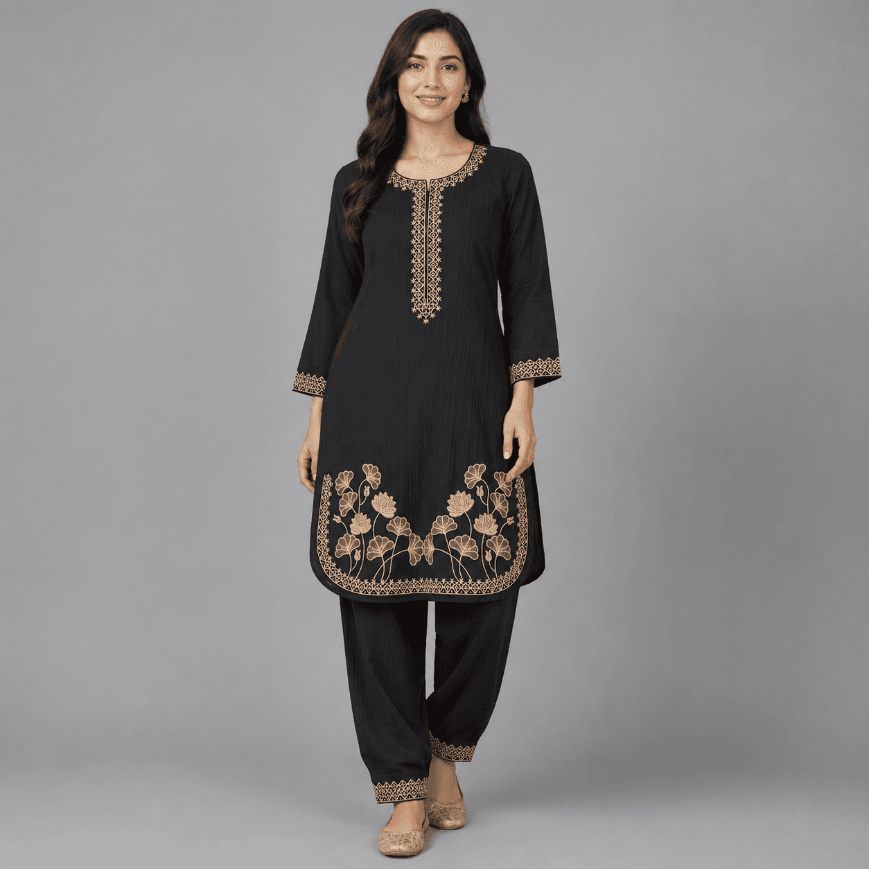 Indian Popcorn Embroidered Two-Piece Set for Women thumbnail 1