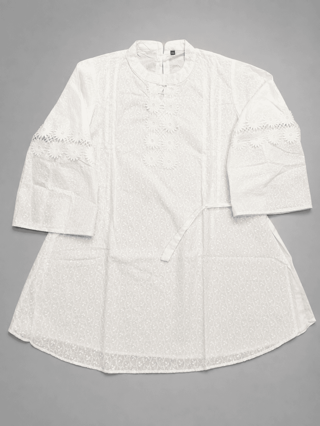 Chikankari Short Top for Women - White thumbnail 2