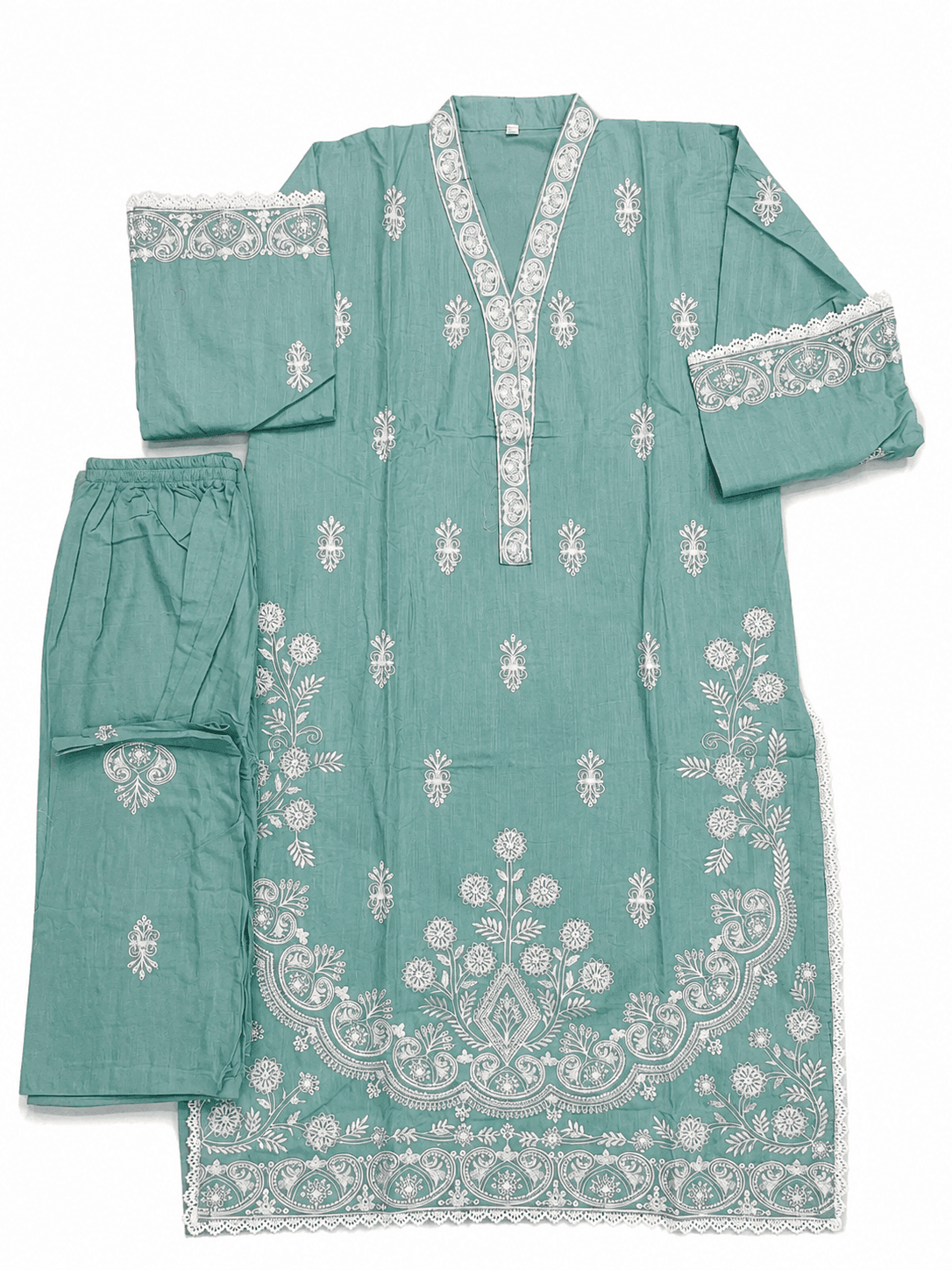 Aarong Cotton Embroidered Two Piece Set - Cascade thumbnail 2