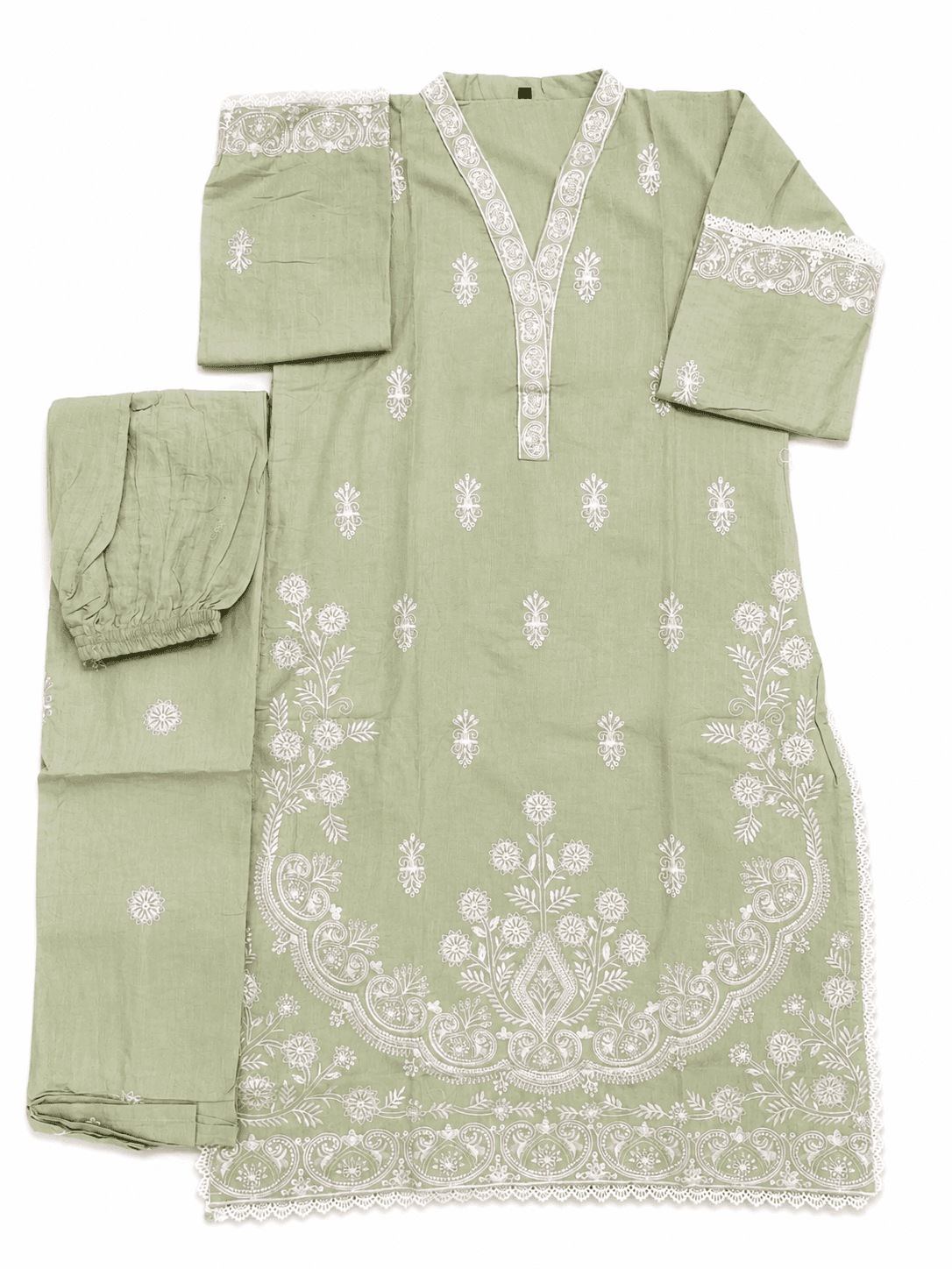 Aarong Cotton Embroidered Two Piece Set - Clay Ash thumbnail 2