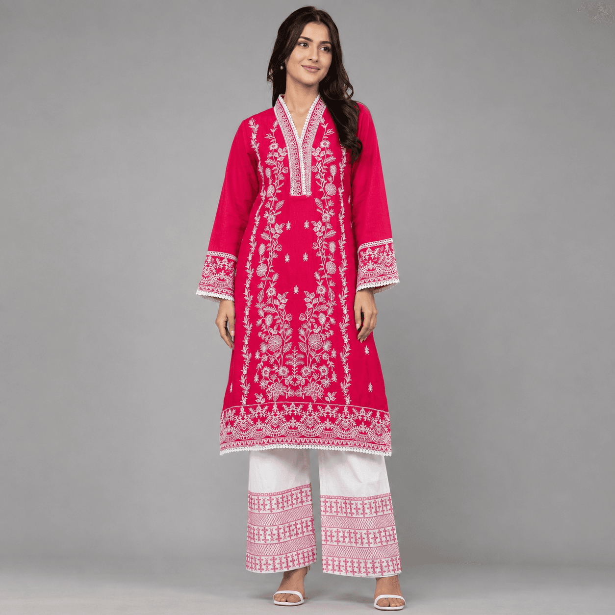 Cotton Embroidered Two Piece Set for Women - Shiraz