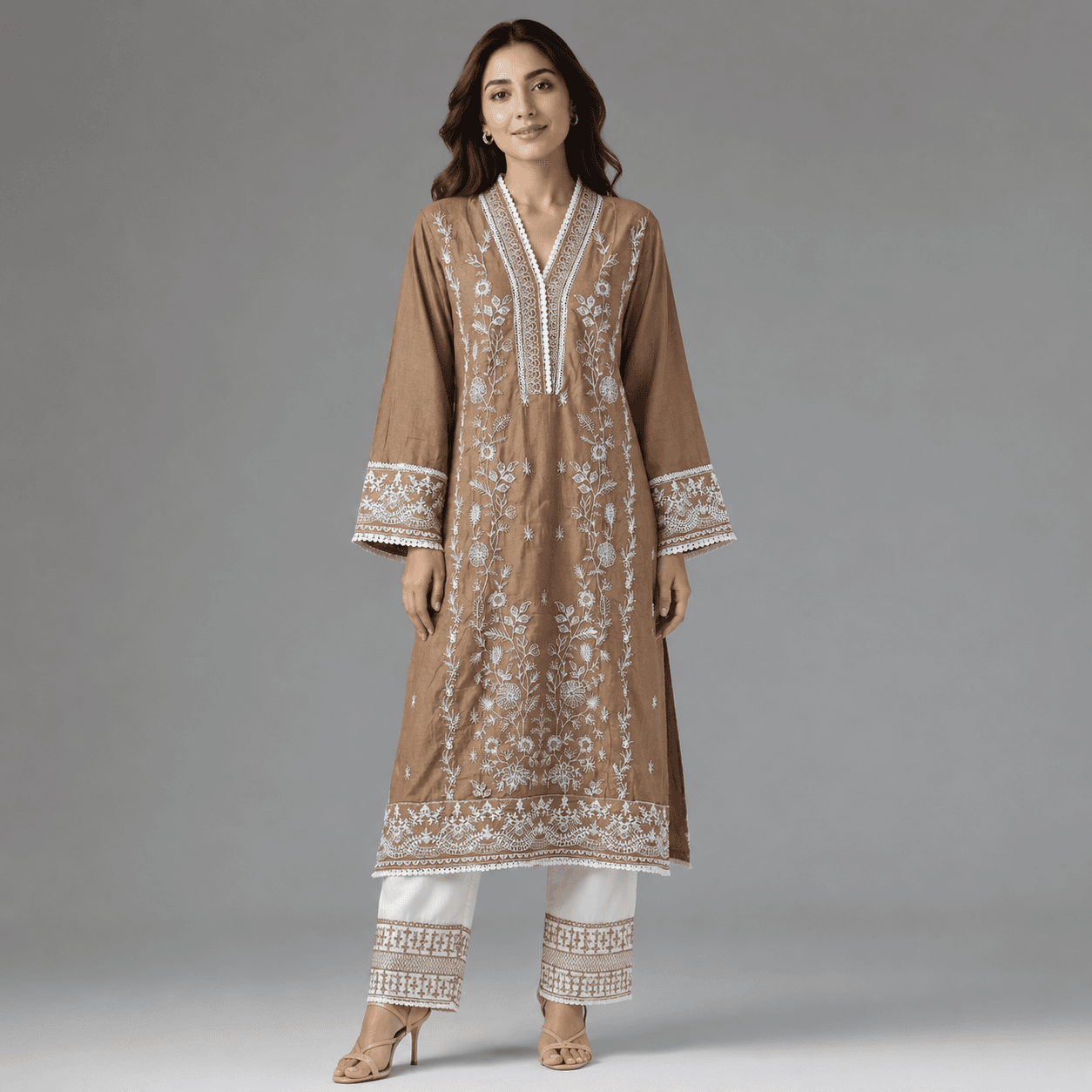 Cotton Embroidered Two Piece Set for Women - Sandrift