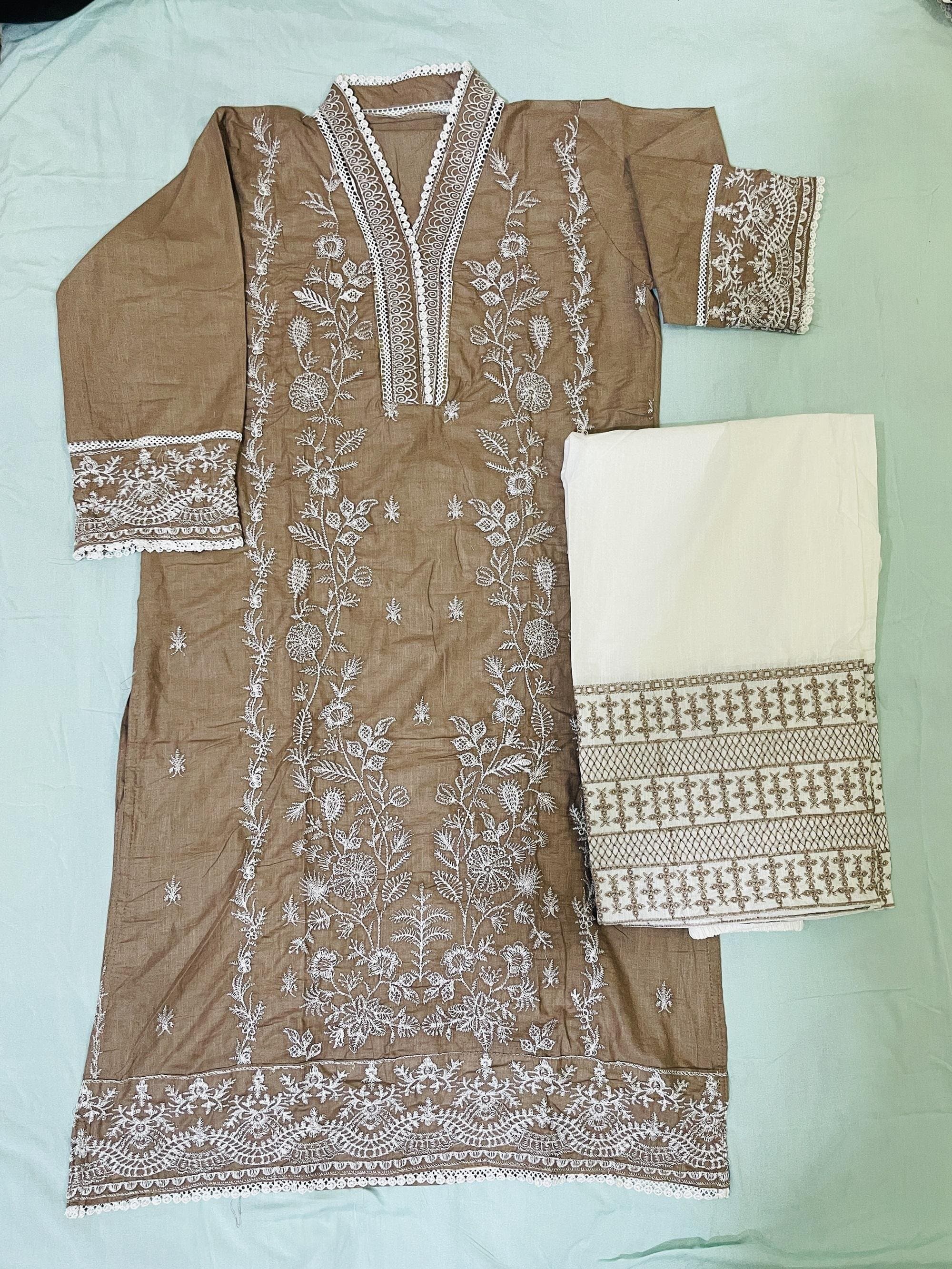 Cotton Embroidered Two Piece Set for Women - Sandrift thumbnail 2