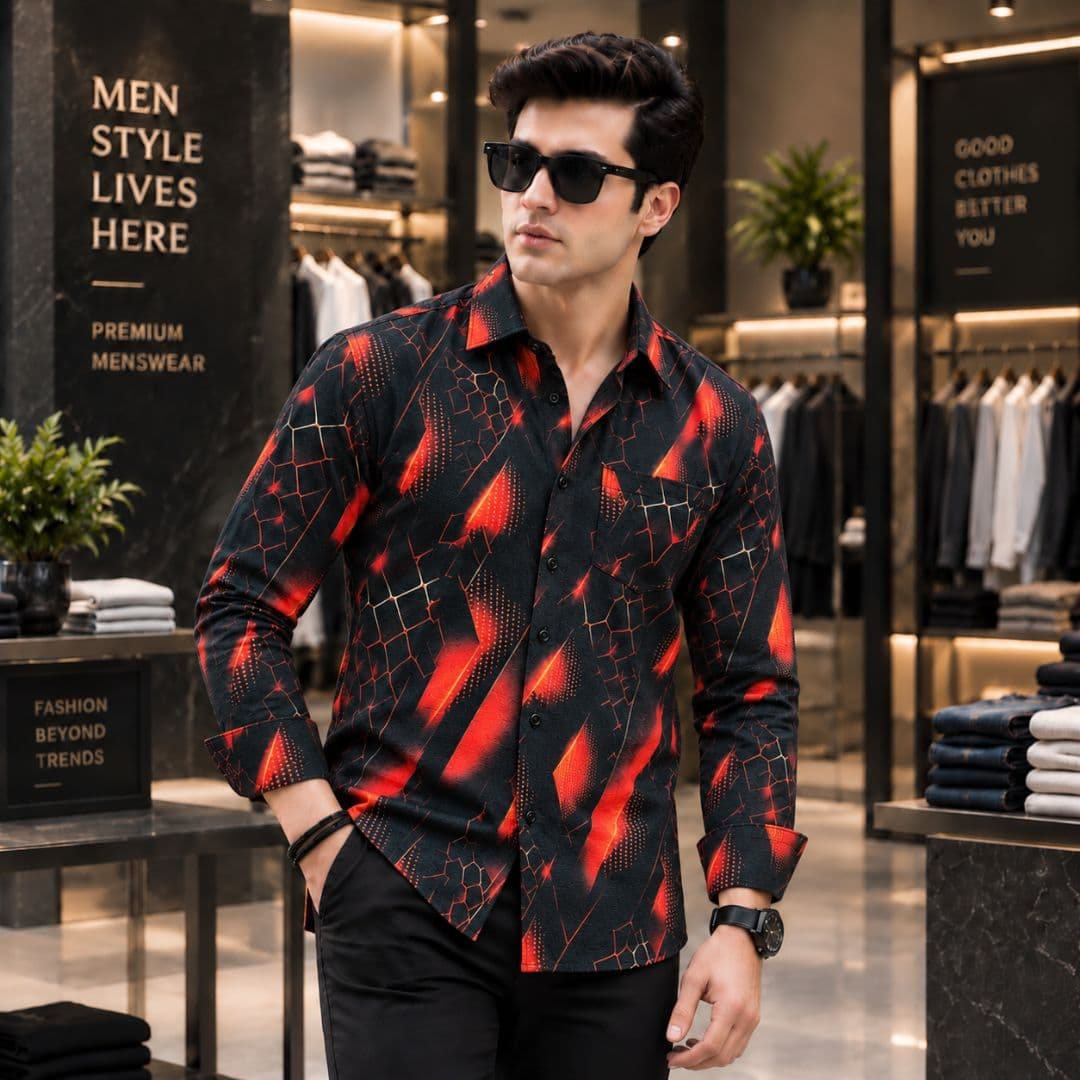 Premium China Jafran Fabrics Print Shirt