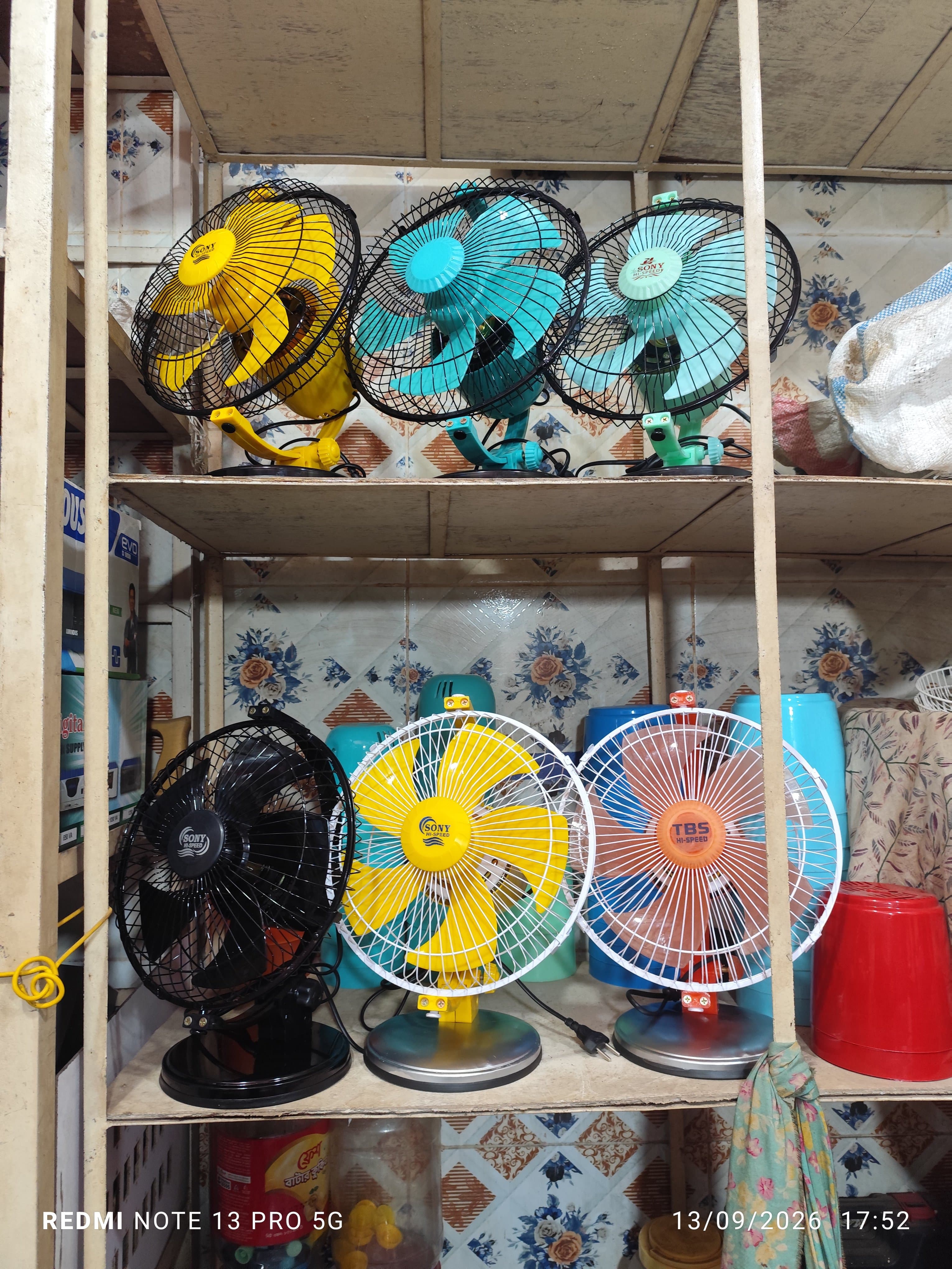 Sony 9" High Speed Portable Table Fan - Multi-Color thumbnail 2