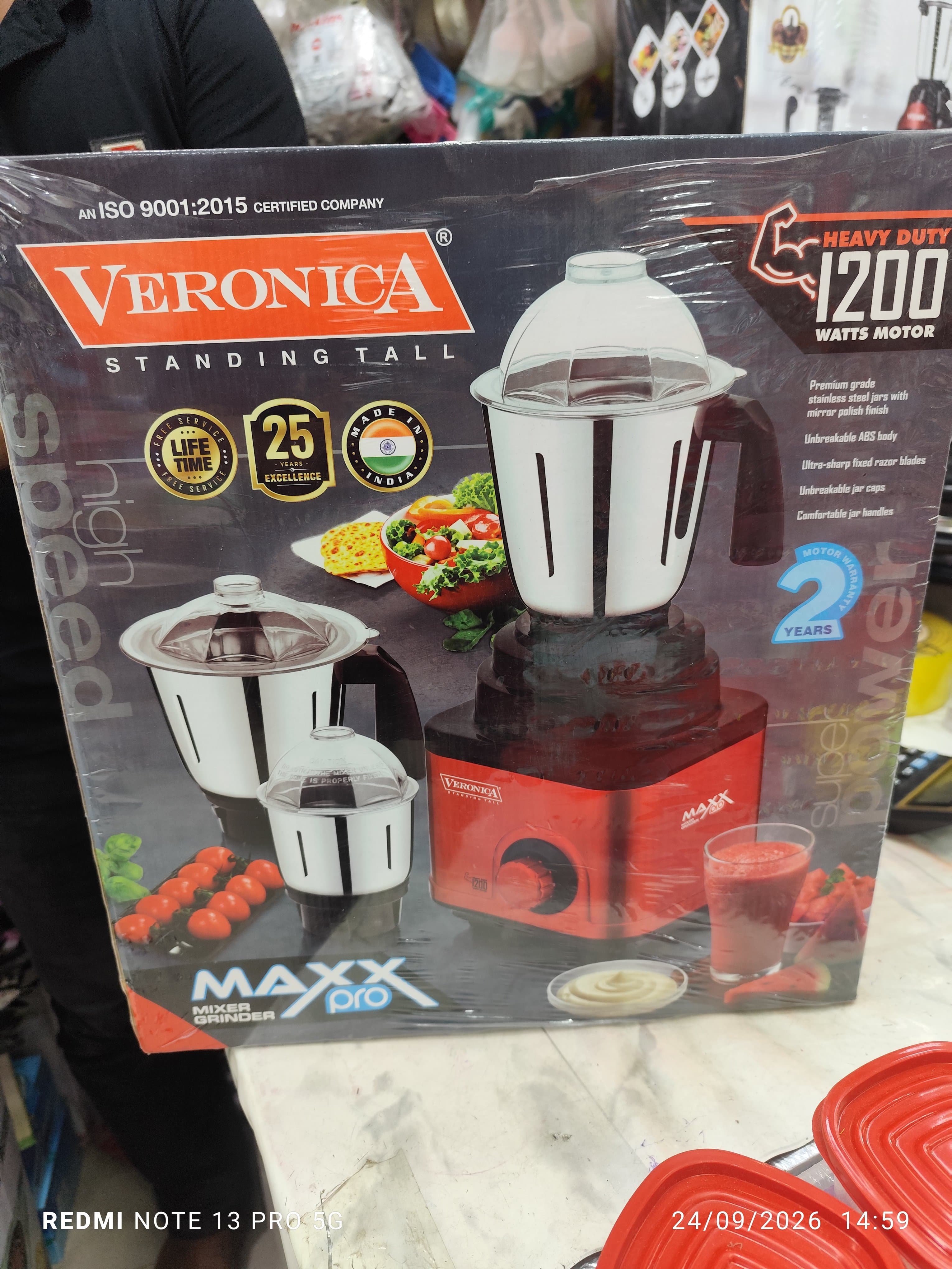 Goodlife Maxx Pro Heavy Duty 1200W Mixer Grinder & Blender - 3 Stainless Steel Jars thumbnail 2