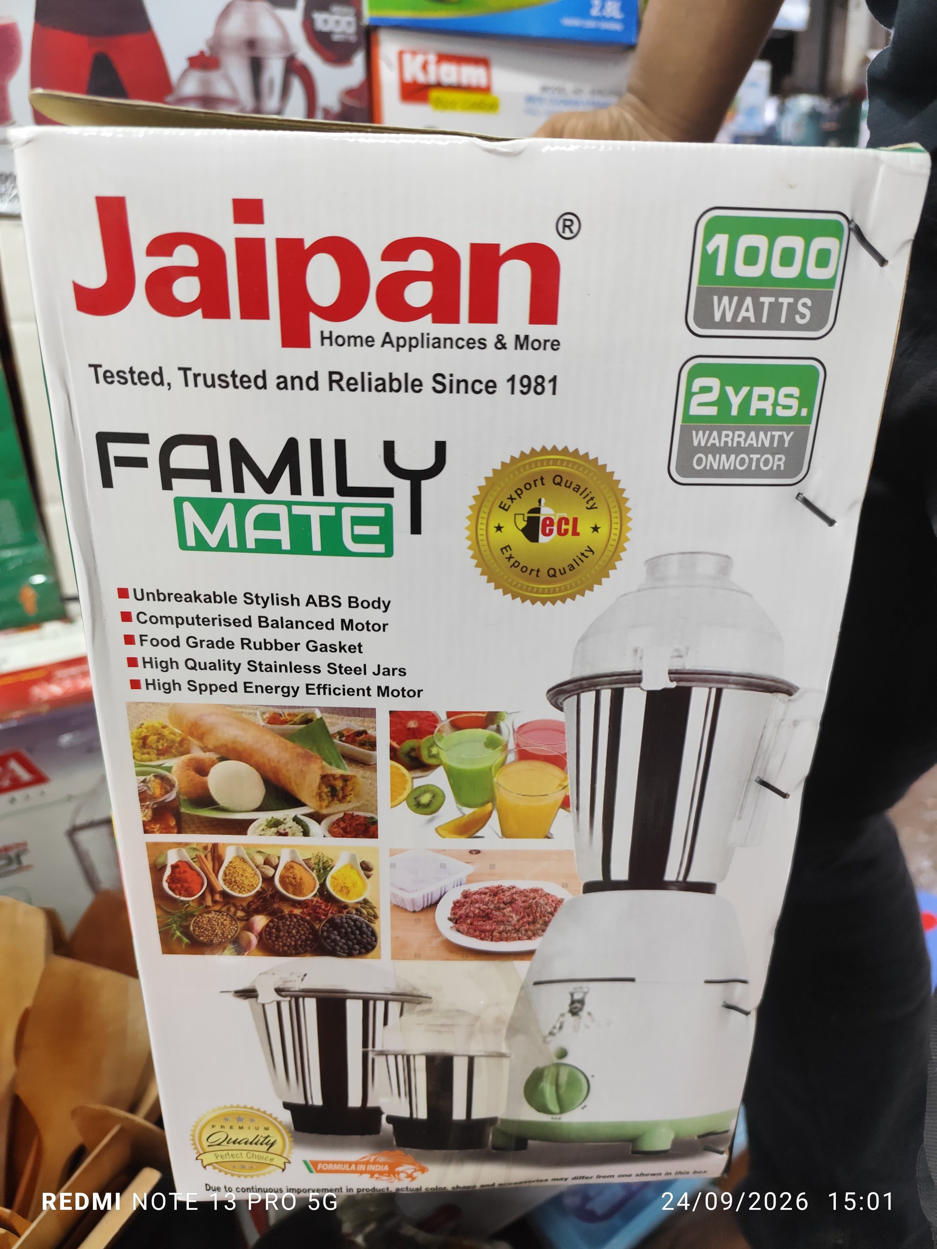 Jaipan Family Mate Mixer Grinder - 1000 Watt thumbnail 3