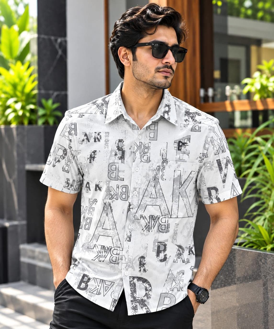Print Shirt Cotton Half Sleeve For Men's thumbnail 1