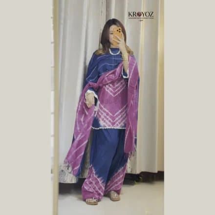Royal Blue & Magenta Shibori Batik Dress | KBD-01 thumbnail 2