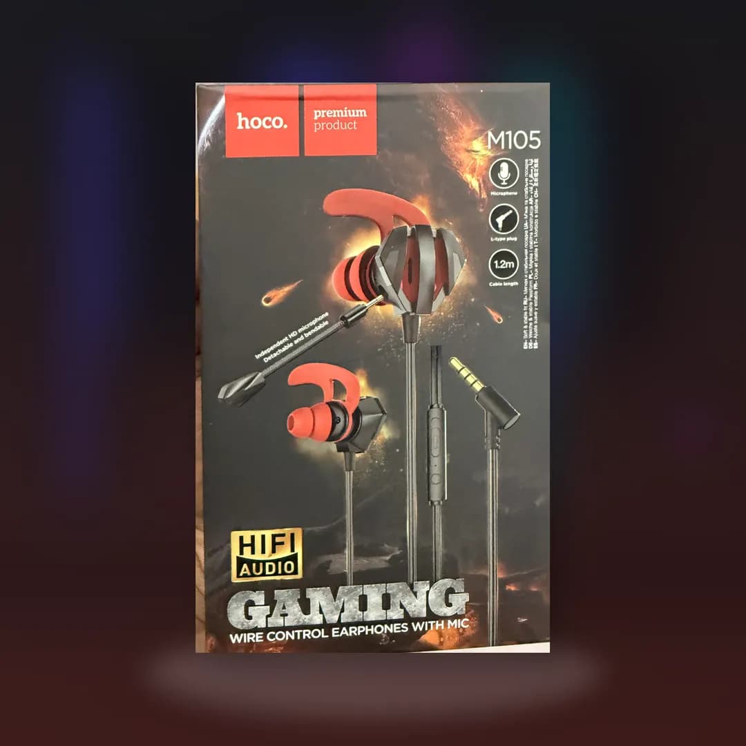 Hoco M105 Sharp, wired gaming earphones with mic Original Base thumbnail 2