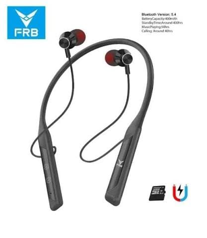 FRB N27 [ 400 ঘন্টা ] Standby Time Wireless Neckband Bluetooth 5.3 Earphone 5 Voice Changer Mode TF  thumbnail 2