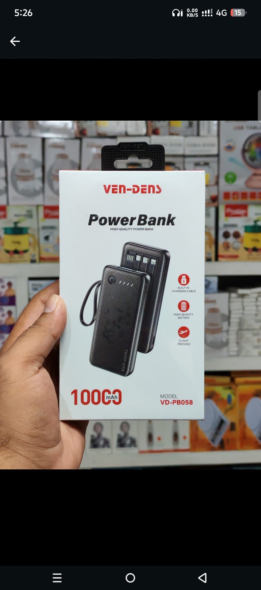 ven dens orginal power bank with 4 cableVen Dens PB058 22.5W fixed 10000 mh thumbnail 3