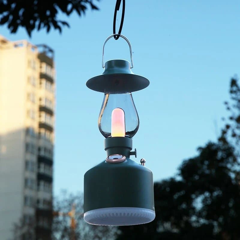 Wireless Air Humidifier Camping Lamp Aromatherapy Diffuser with LED Light USB Chargeable Retro Kerosene Lamp Mist Maker for Home thumbnail 4