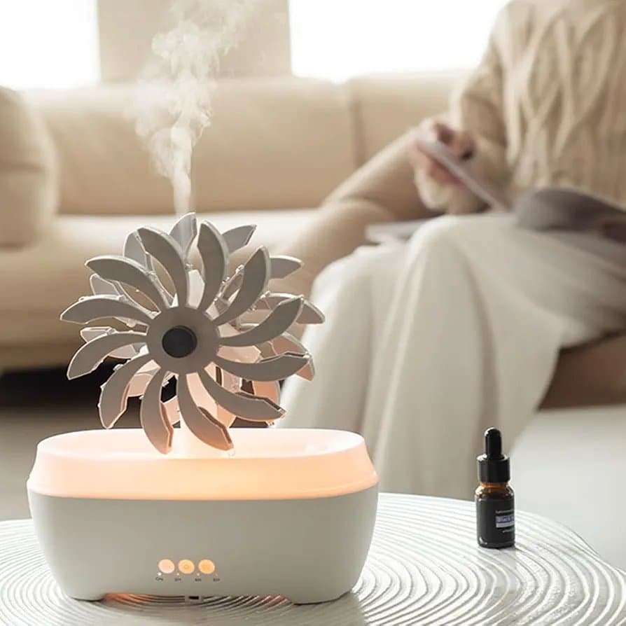 Plastic Oval Windmill Aroma Oil Diffuser, White, Corded Electric thumbnail 2