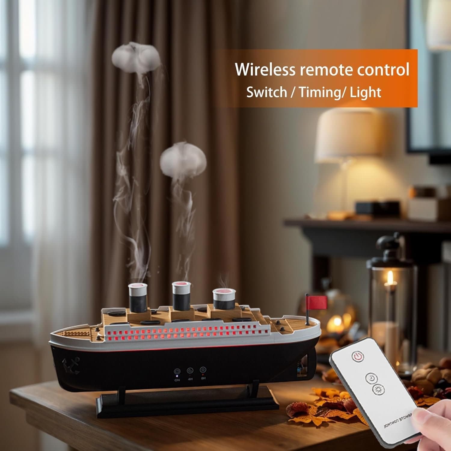 Aroma Diffuser Ship Cool Mist Humidifier with Remote Control thumbnail 2
