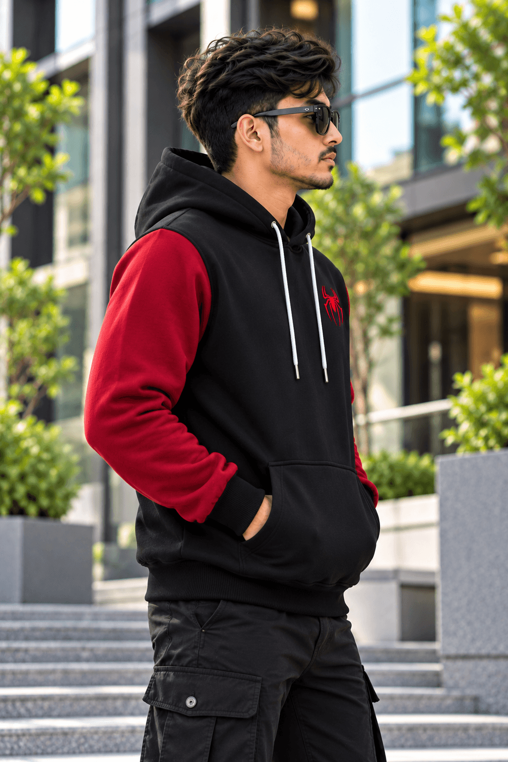 Black & Red Spider Hoodie for Men – DR Fashion thumbnail 3