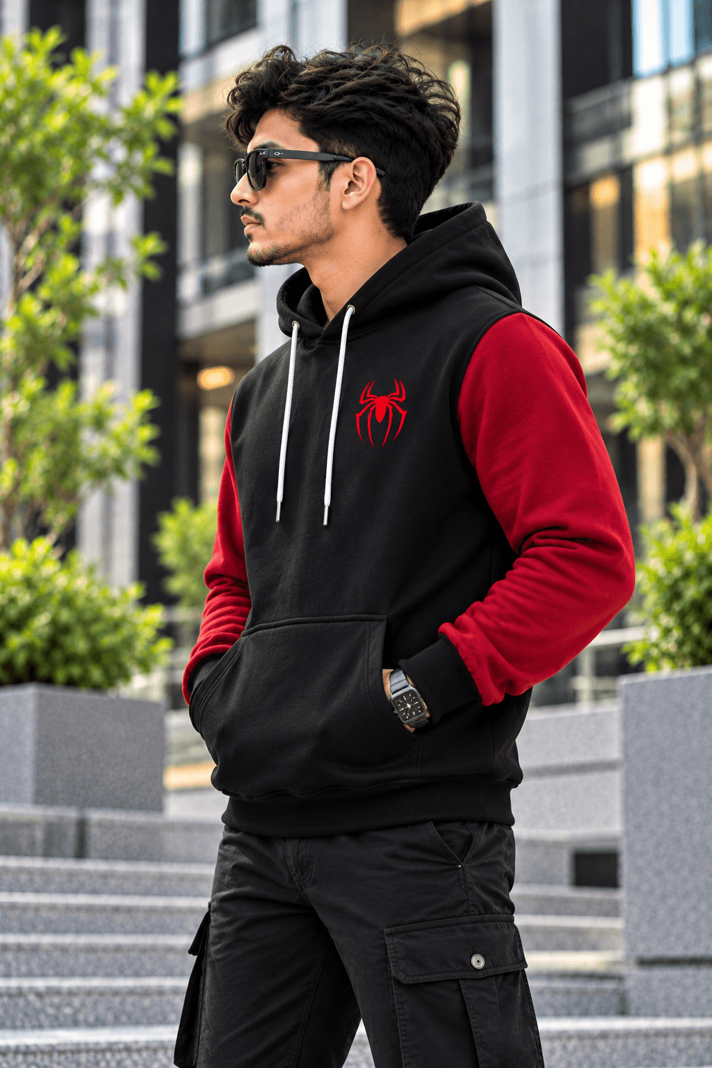 Black & Red Spider Hoodie for Men – DR Fashion thumbnail 4