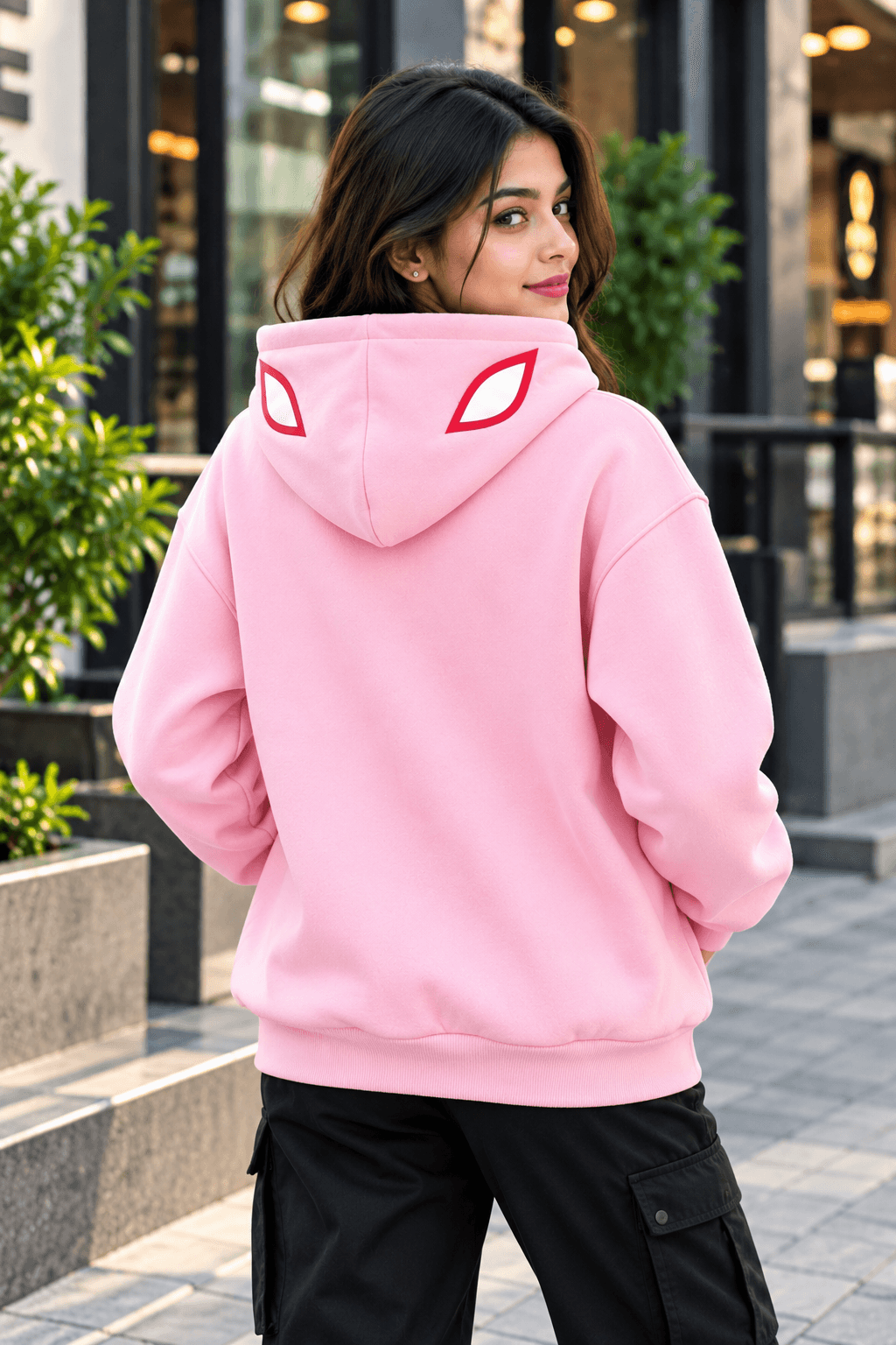 Women’s Pink Spider Hoodie – DR Fashion thumbnail 2