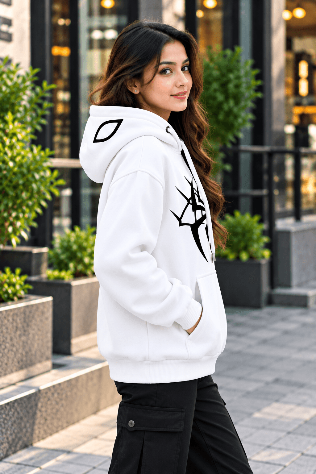 Women’s White Spider Hoodie – DR Fashion thumbnail 3