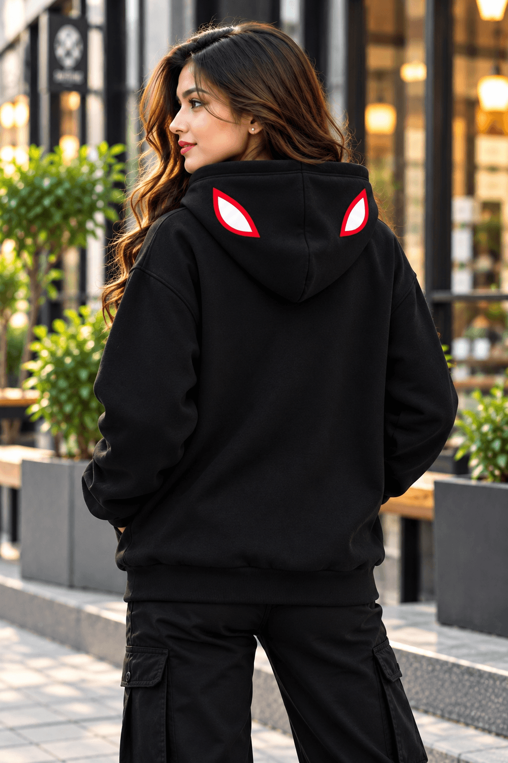Women’s Black Spider Hoodie – DR Fashion thumbnail 2