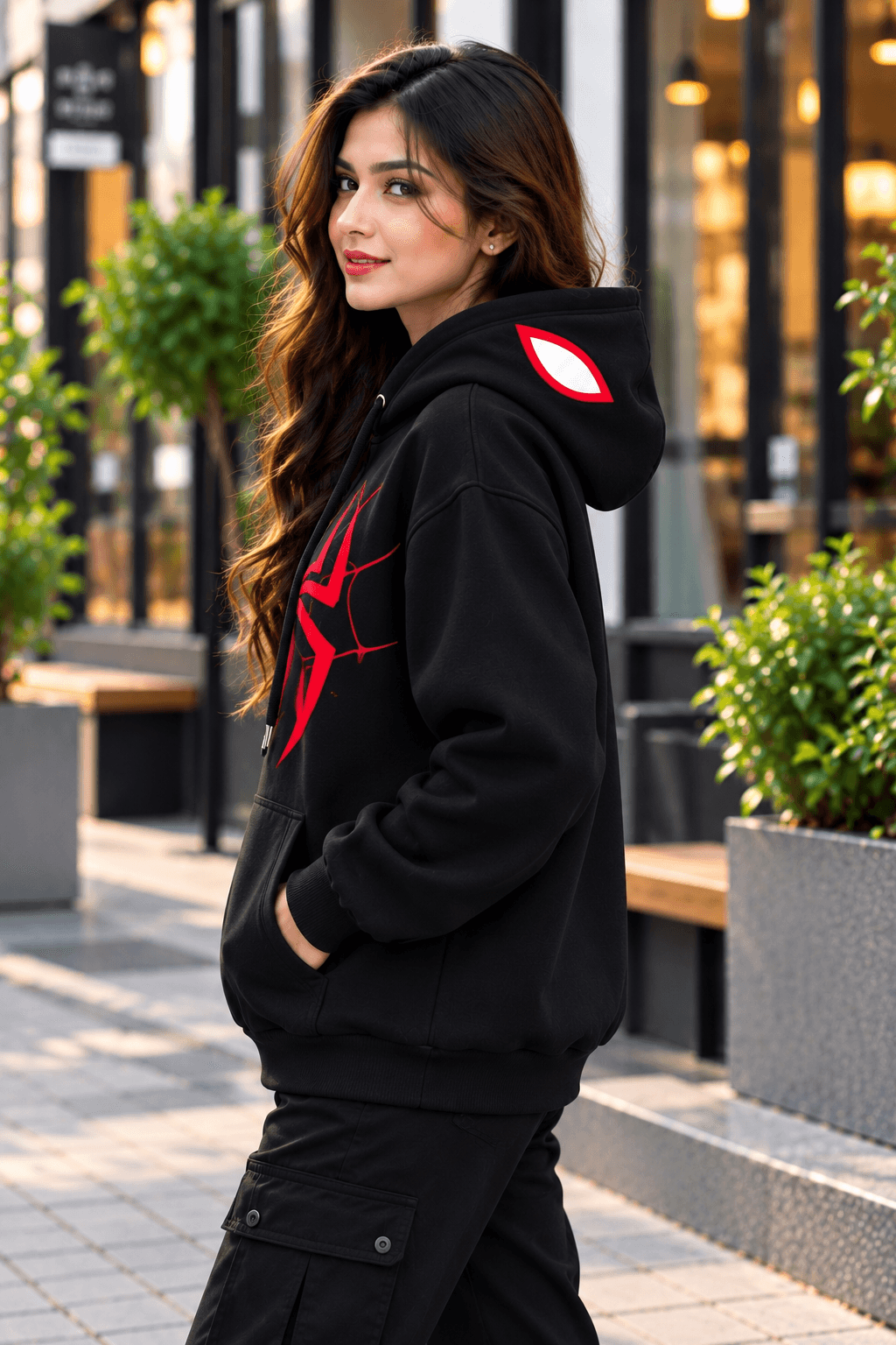 Women’s Black Spider Hoodie – DR Fashion thumbnail 3
