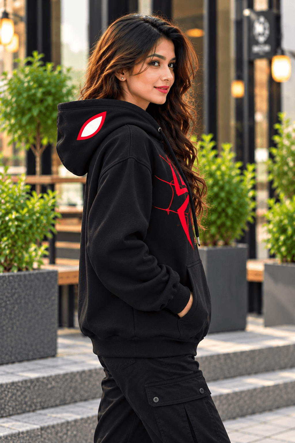 Women’s Black Spider Hoodie – DR Fashion thumbnail 4