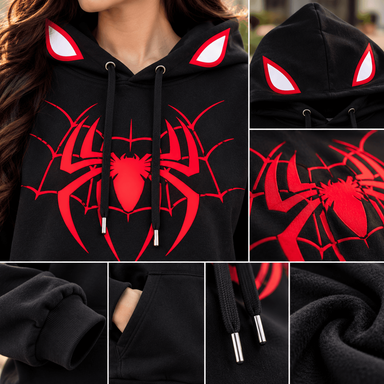 Women’s Black Spider Hoodie – DR Fashion thumbnail 5