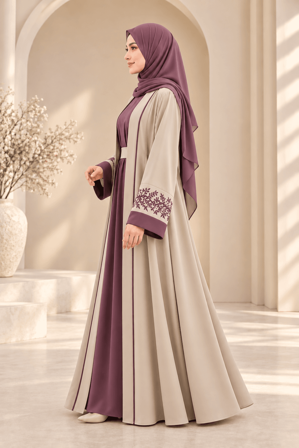 Turki Embroidery Borkha with Hijab – DR Fashion Women thumbnail 4