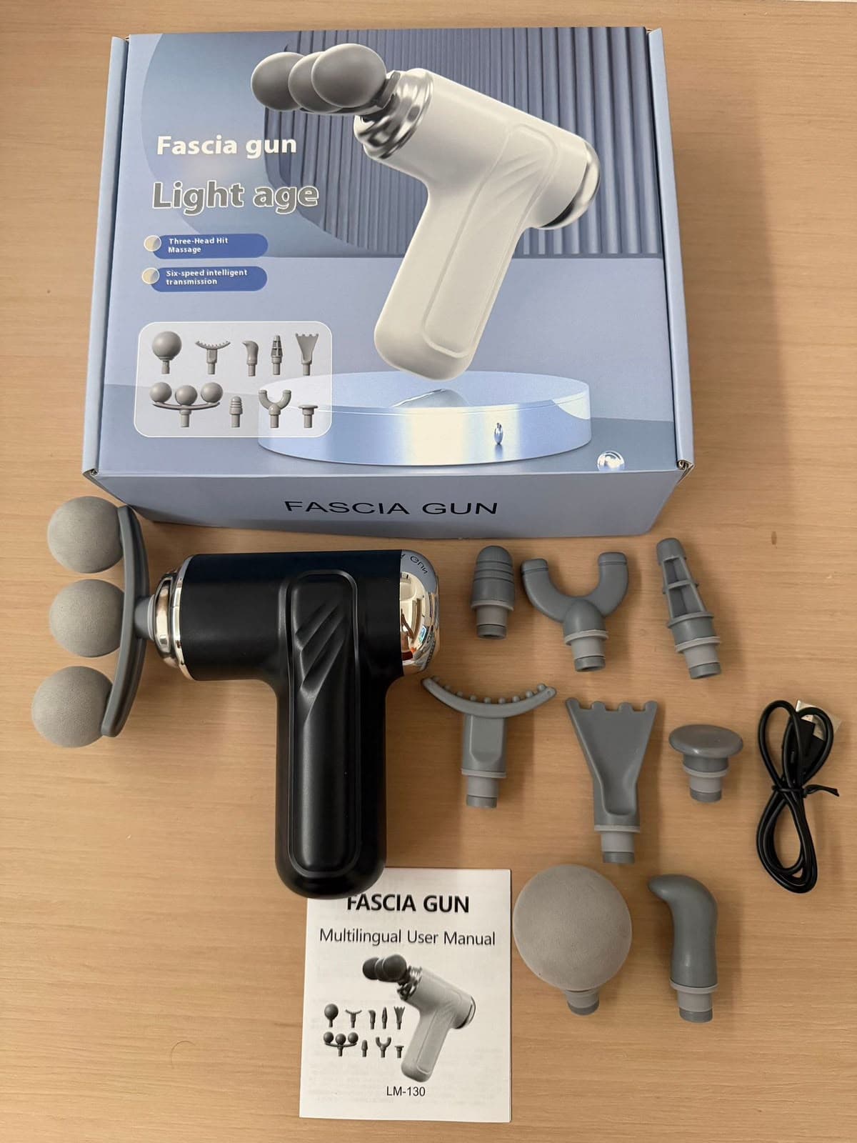 Multifunctional Three-Head Fascia Massage Gun