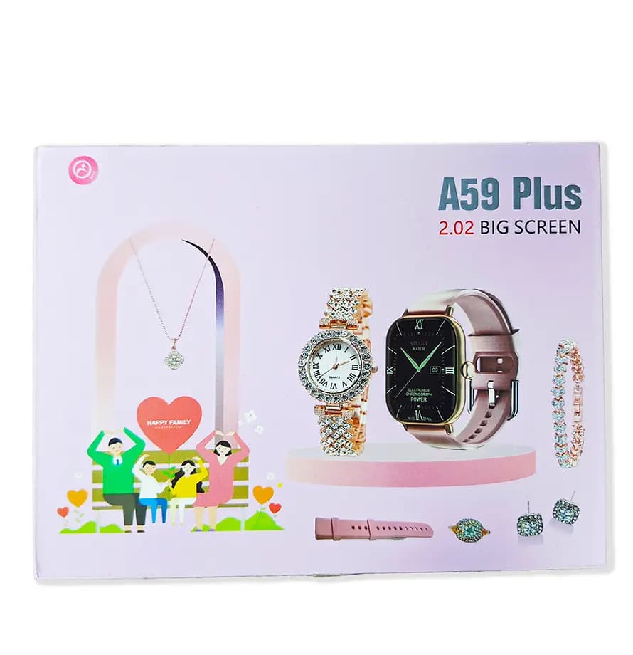 A59 Plus 2.02" Big Screen Smartwatch & Jewelry Gift Box Set