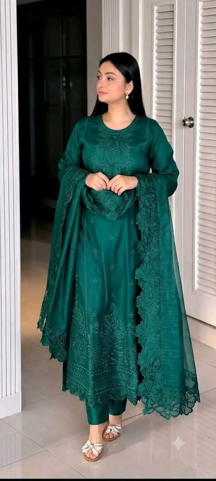 Embroidery Three Piece