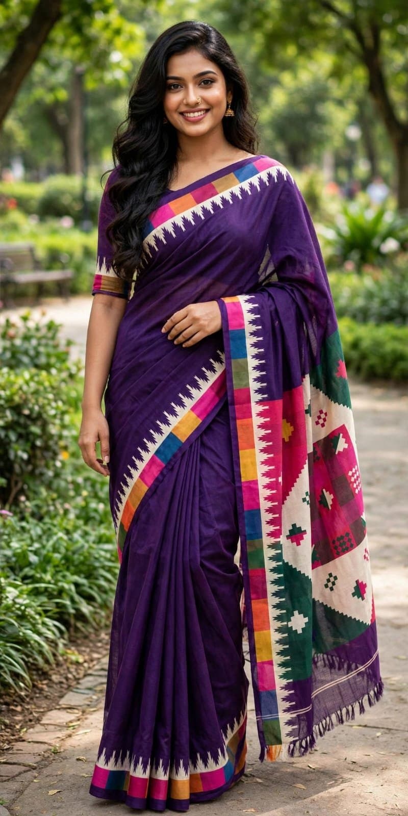Chanderi Silk Saree With Blause Pcs
