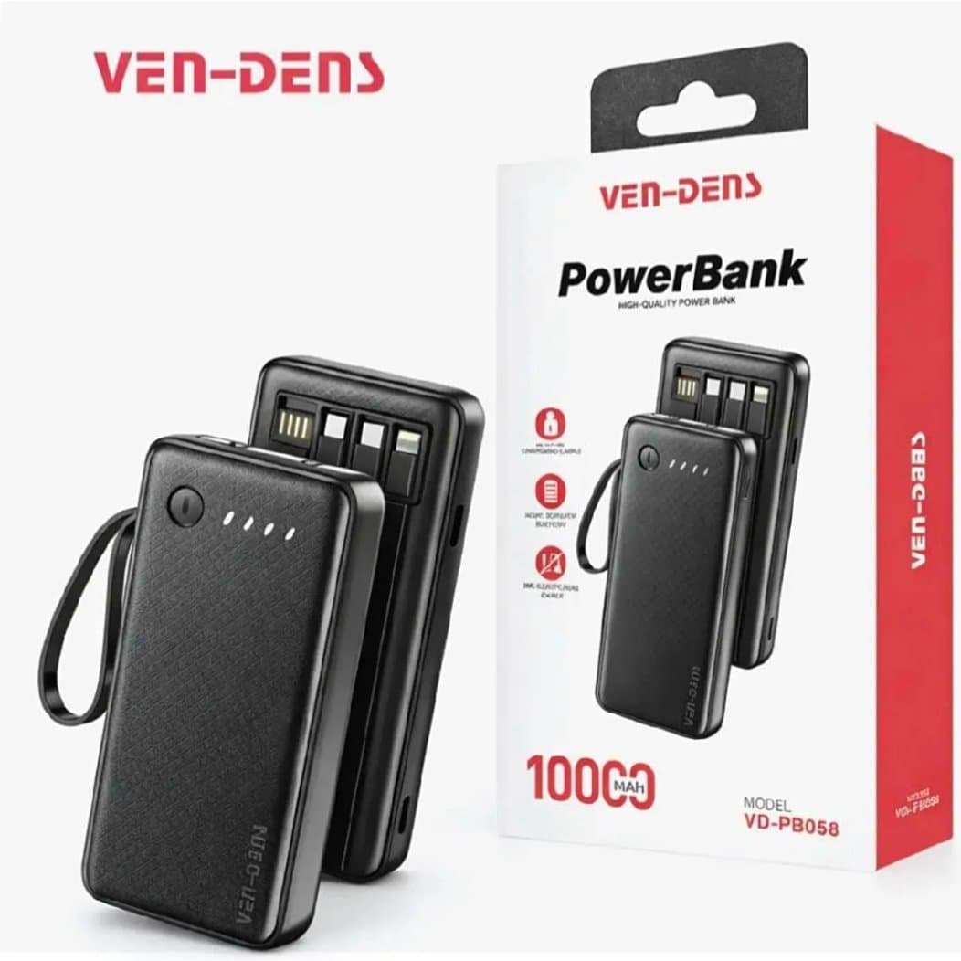 ven dens orginal power bank with 4 cableVen Dens PB058 22.5W fixed 10000 mh