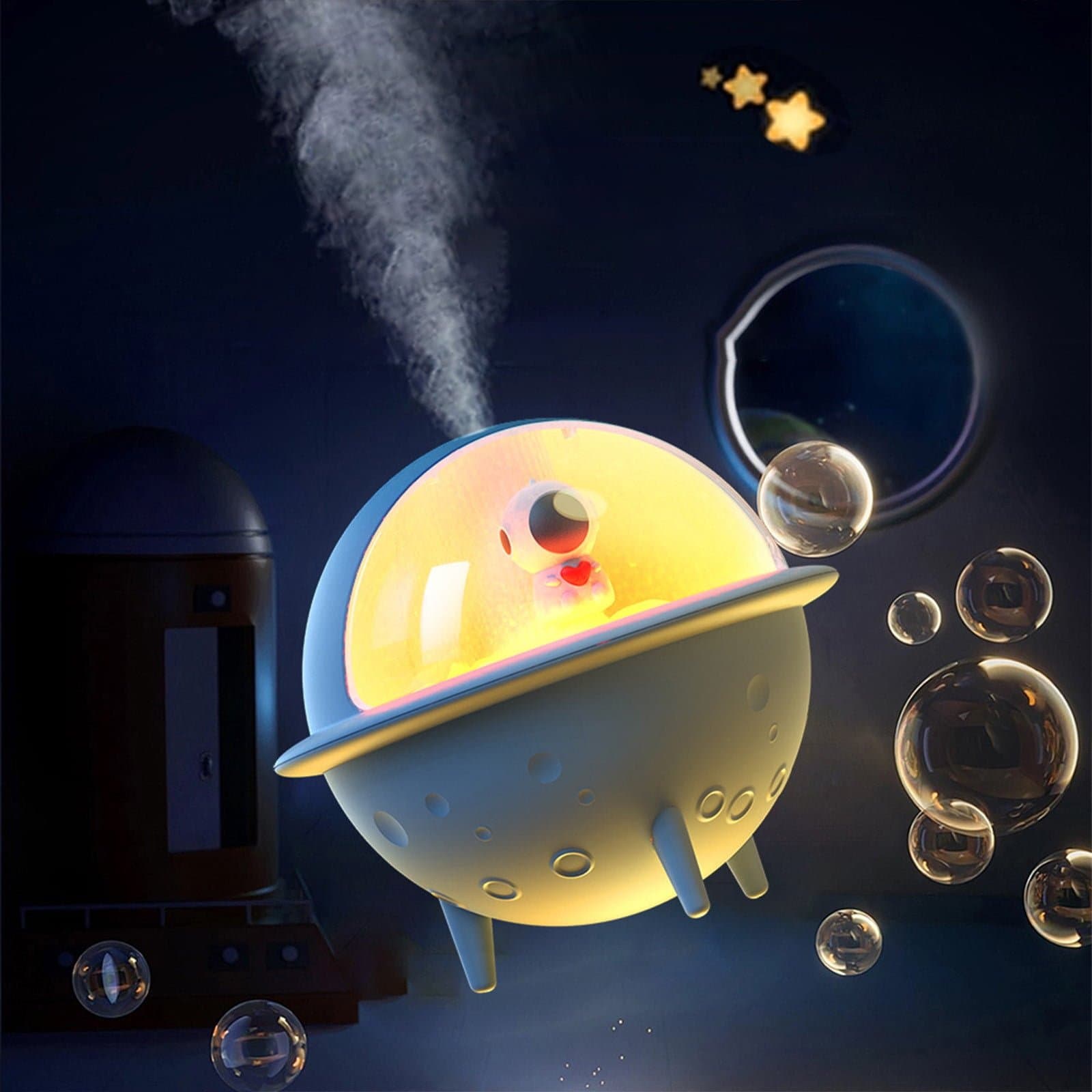 Creative 350ML Space Man Planet Humidifier Cool Mist Ultrasonic Mist Sprayer With Romantic Warm Light