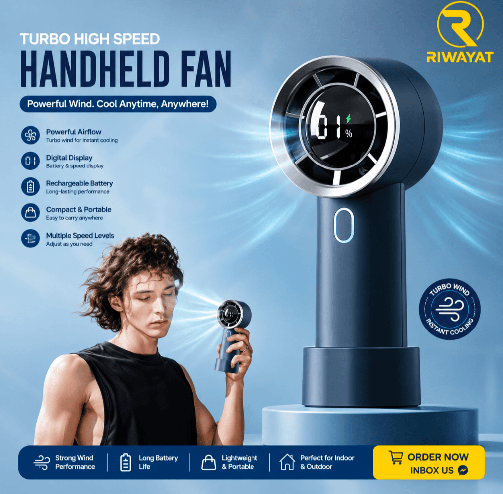 Hand Held Fan 1000mAh USB Mini Cooling Fan Rechargeable Small Hand Fan Pocket Desk Fan Personal Fan For Kids Girls Women Men