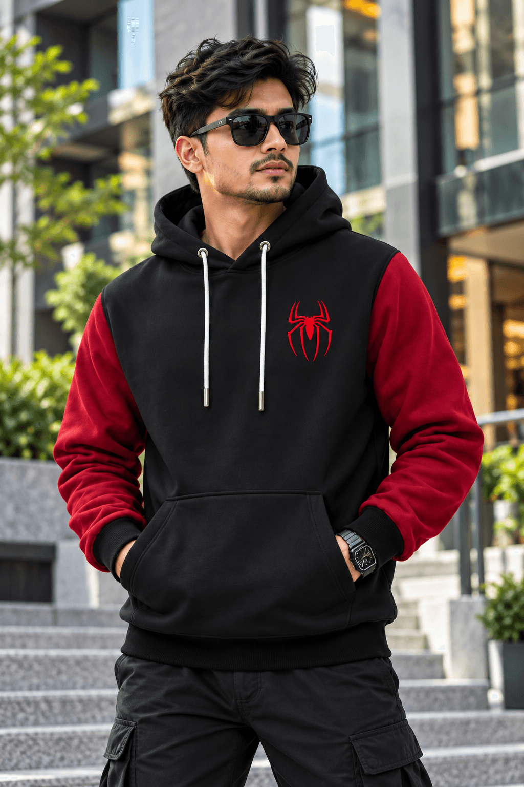 Black & Red Spider Hoodie for Men – DR Fashion