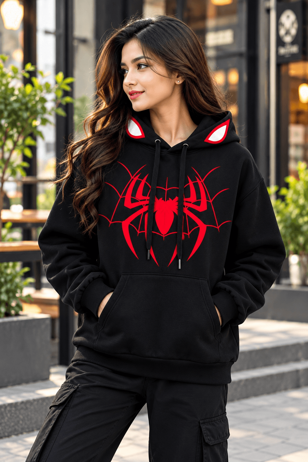 Women’s Black Spider Hoodie – DR Fashion
